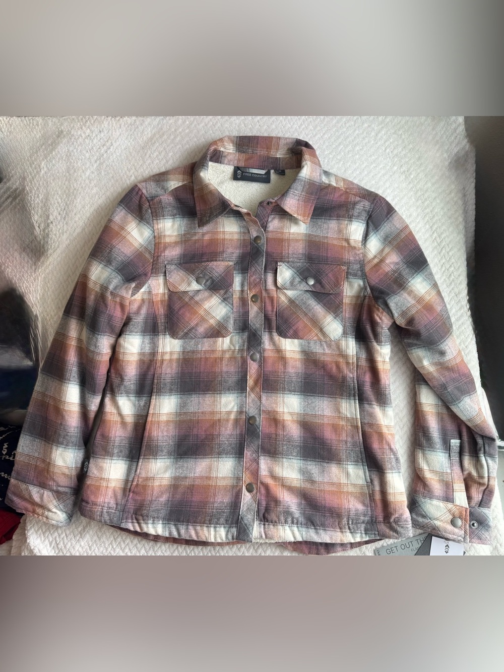 Free Country Plaid Button-Up Jacket New with tags‎